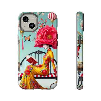 Reading In A Painted Garden Phone Cases