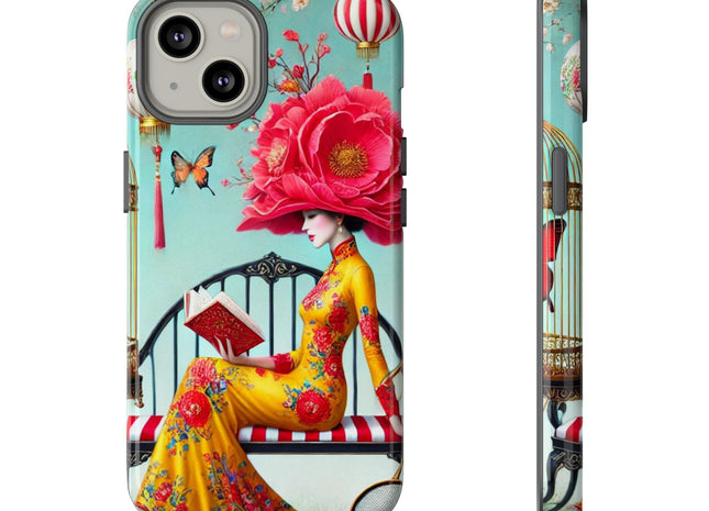 Reading In A Painted Garden Phone Cases