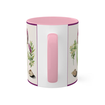 Tulip, Branches of Myrtle and Shells by Maria Sibylla Merian Colorful Mugs, 11oz
