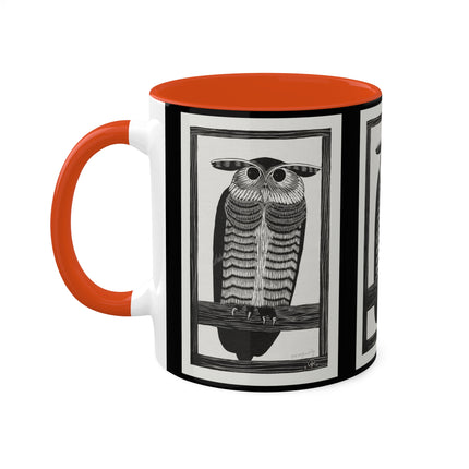 Horned Owl by Samuel Jessurun de Mesquita Colorful Mugs, 11oz