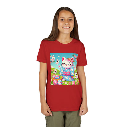 Springtime Kitten’s Easter Joy Youth Short Sleeve Tee