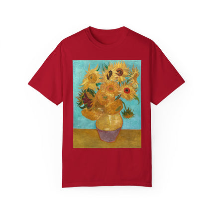 Vase with Twelve Sunflowers by Vincent van Gogh Unisex Garment-Dyed T-shirt