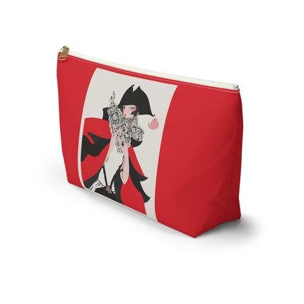 Crimson Masquerade Cosmetic Bag – Dramatic Grace & Bold Elegance
