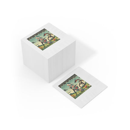 The Dragon Fairy’s Stride White Coined Napkins
