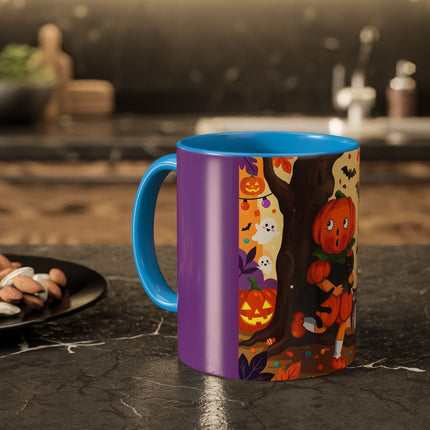 🎃🐈‍⬛ The Pumpkin Child’s Halloween Parade Colorful Mug – Whimsical Storybook Charm