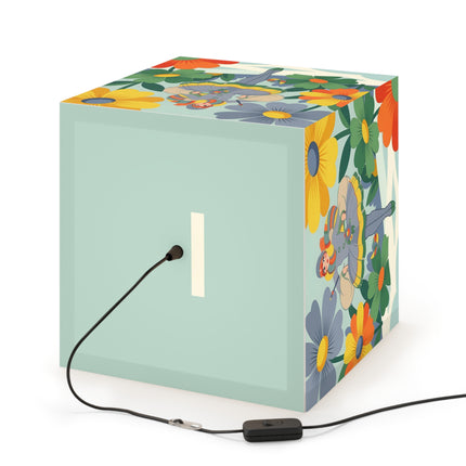 ❄️🌼 The Winter Flower Wanderer Light Cube Lamp – Colorful Art Deco Snow Fantasy