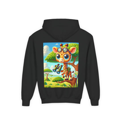 Giraffe Lookout Youth Hooded Sweatshirt – Adventure, Curiosity & Cozy Comfort