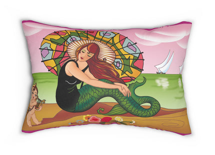 Siren Serenade by Carlo Chiostri Spun Polyester Lumbar Pillow