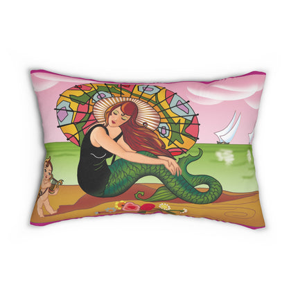 Siren Serenade by Carlo Chiostri Spun Polyester Lumbar Pillow