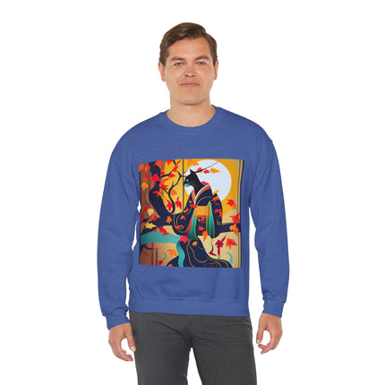 Black Cat in Kimono Unisex Heavy Blend™ Crewneck Sweatshirt