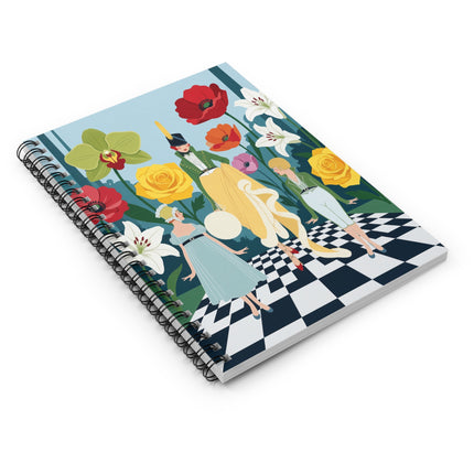 🌺🎩 The Ladies Of The Grand Flower Promenade Spiral Notebook – Art Deco Fashion Illustration