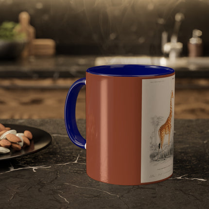 Giraffe by Charles Dessalines D' Orbigny Colorful Mugs, 11oz
