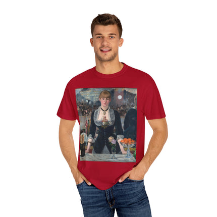 A Bar at the Folies-Bergère by Edouard Manet Unisex Garment-Dyed T-shirt