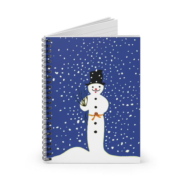 Snowman in Falling Snow Spiral Notebook - Ruled Line