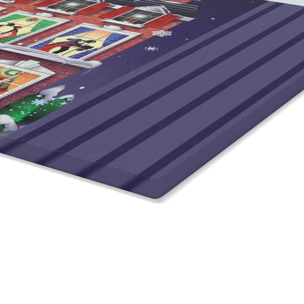 A Christmas Eve Celebration Glass Cutting Board