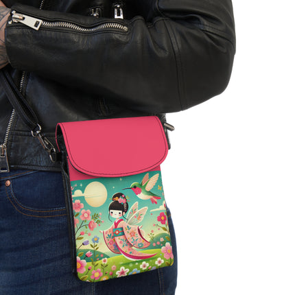 Geisha Fairy and the Hummingbird Blossom Small Cell Phone Wallet