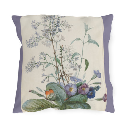 A Bouquet of Flowers with Insects by Pierre Joseph Redouté Outdoor Pillows
