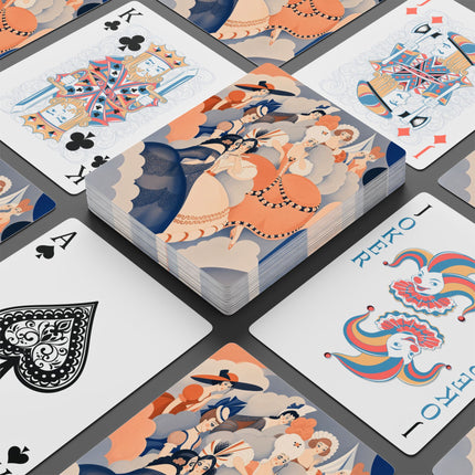 🎭☁️ The Ladies In The Clouds Playing Cards – Art Deco Fashion Fantasy