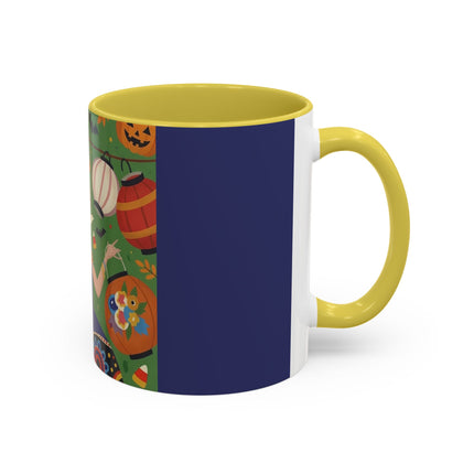 🏮🎃 The Lady Of Halloween Lanterns Colorful Mug – Colorful Art Deco Halloween Charm