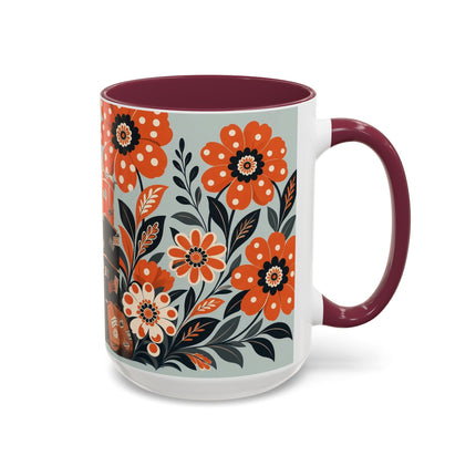 🧳🌼 The Grand Floral Voyage Colorful Mug – Art Deco Travel Elegance