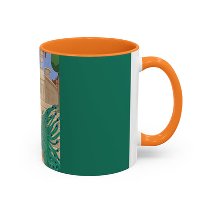 The Peacock's Admiration Colorful Mug (11oz, 15oz) – Rococo Elegance, Peacock Beauty & Garden Charm
