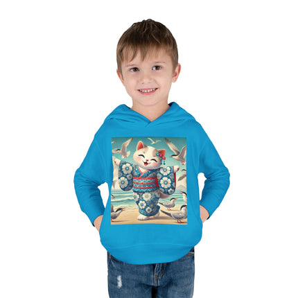 Geisha Kitten by the Seaside Toddler Pullover Fleece Hoodie