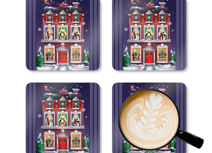 A Christmas Eve Celebration Corkwood Coaster Set