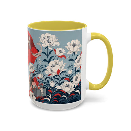 ❤️🌺 The Scarlet Parasol Spectacle Colorful Mug – Art Deco Fashion Elegance