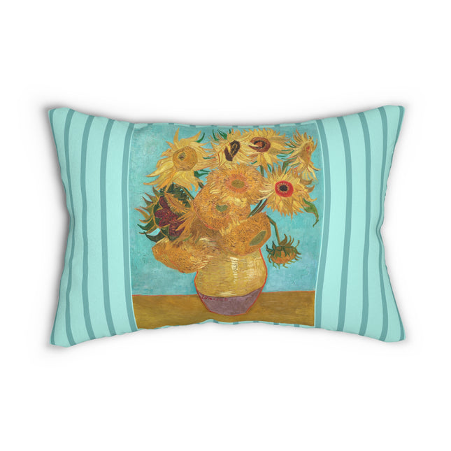 Vase with Twelve Sunflowers by Vincent Van Gogh Spun Polyester Lumbar Pillow