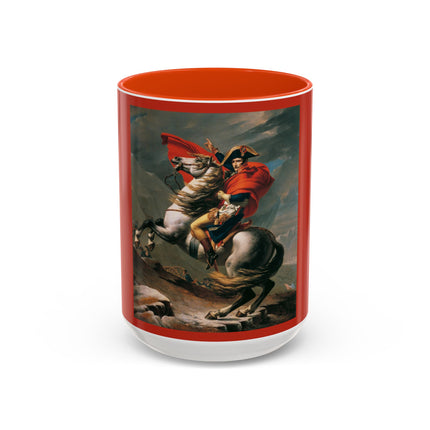 Napoleon Crossing the Alps by Jacques-Louis David Colorful Mugs (11oz, 15oz)