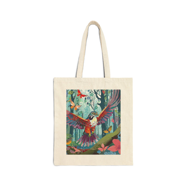 A Colorful Raptor Cotton Canvas Tote Bag