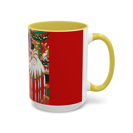 🎄💃 The Christmas Mirror Duet Colorful Mug – Art Deco Holiday Elegance