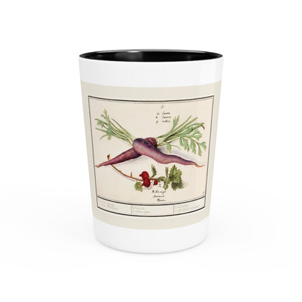 Carrot, Daucus carota and red currant, Ribes rubrum by Anselmus Boëtius de Boodt Ceramic Shot Glass