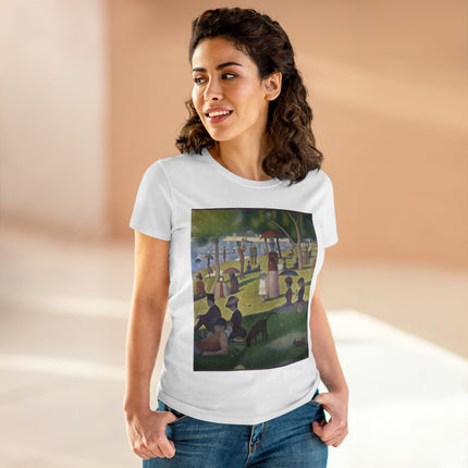 A Sunday on La Grande Jatte by Georges Seurat Women's Midweight Cotton Tee