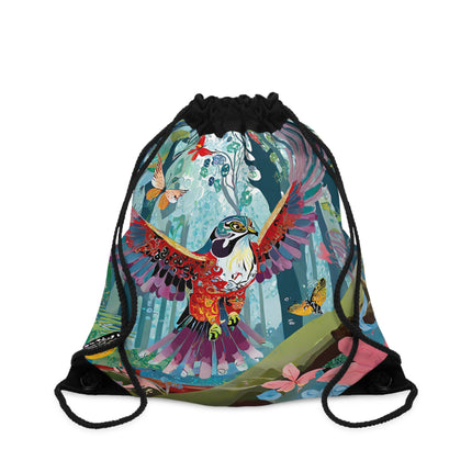 A Colorful Raptor Drawstring Bag