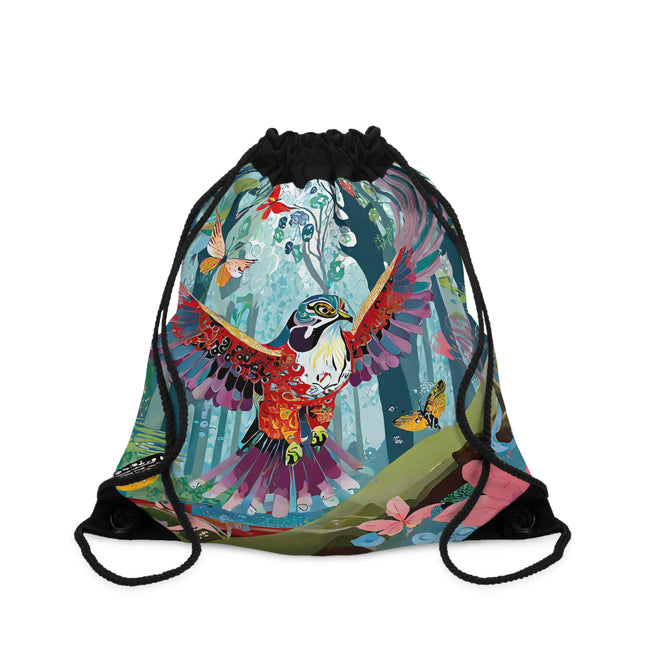 A Colorful Raptor Drawstring Bag