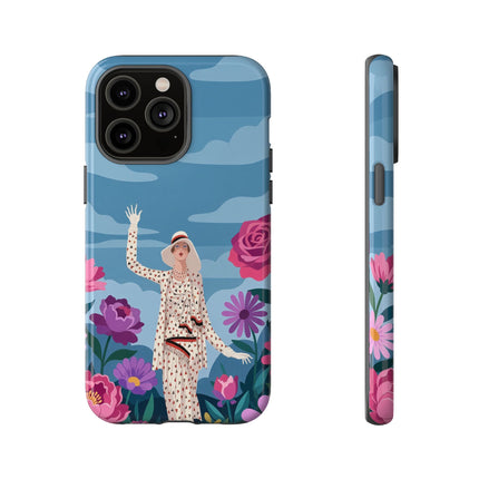 🌺👒 The Grand Flower Promenade Phone Case – Art Deco Fashion Illustration