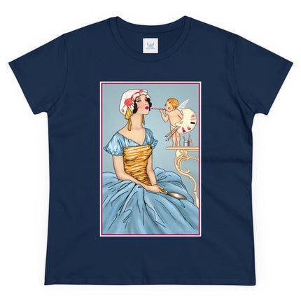 The Enchanting Painter: A Fairy's Artistic Touch Ceramic Women's Midweight Cotton Tee
