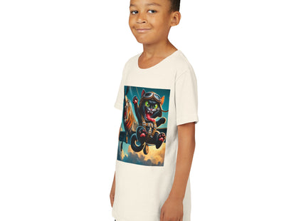 Parachuting Cat Commando Youth Short Sleeve Tee