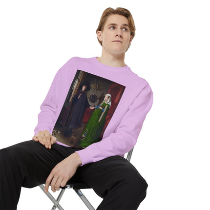 Arnolfini Portrait by Jan Van Eyck Unisex Garment-Dyed Sweatshirt