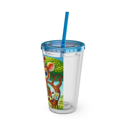Giraffe Lookout Sunsplash Tumbler with Straw, 16oz