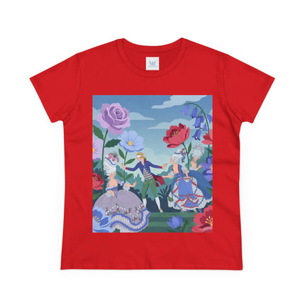 🎭🌸 The Garden Masquerade Cotton Tee – Art Deco Fashion Illustration