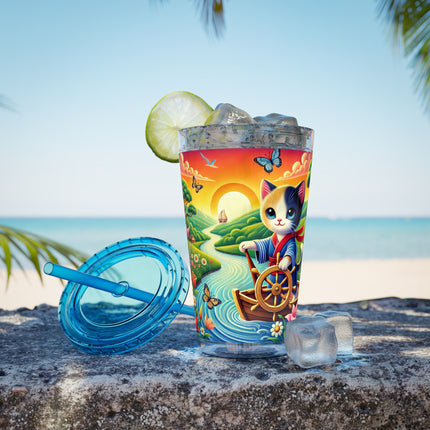 Sailor Kitten’s River Adventure Sunsplash Tumbler with Straw, 16oz