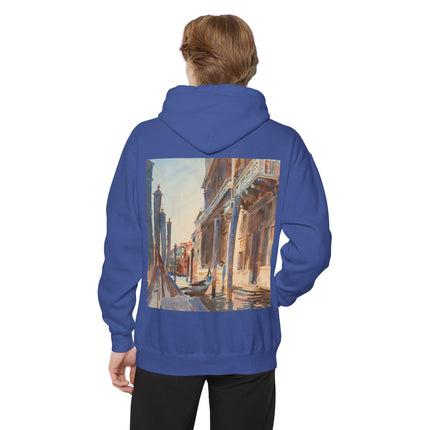 Gondola Moorings on the Grand Canal by John Singer Sargent Unisex Garment-Dyed Hoodie