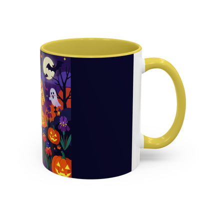 🌙🎃 The Moonlit Garden Masquerade Colorful Mug – Floral Halloween Charm