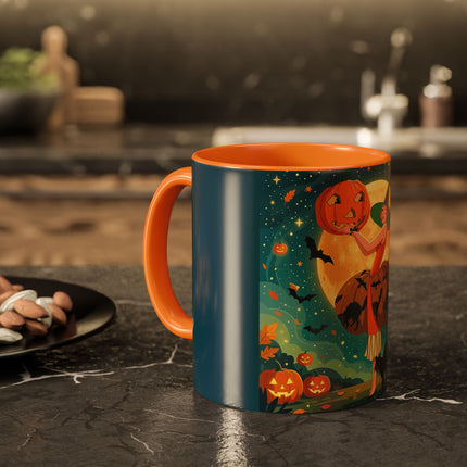 🦇🎃 The Witch Of Batwing Pumpkin Hollow Colorful Mug – Moonlit Halloween Charm