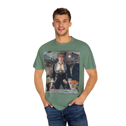 A Bar at the Folies-Bergère by Edouard Manet Unisex Garment-Dyed T-shirt
