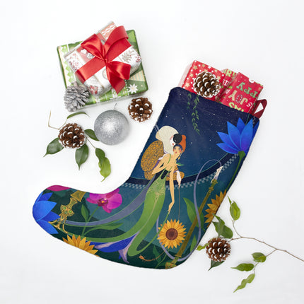 🕯️✨ The Lady Of The Starlit Candles Christmas Stocking – Art Deco Theatrical Romance