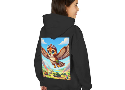 Red-Tailed Hawk in Battle Youth Heavy Blend Hooded Sweatshirt