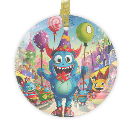 Monster Parade Madness Glass Ornament